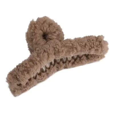Black Wool Hair Clip for Women 14cm Winter Warm