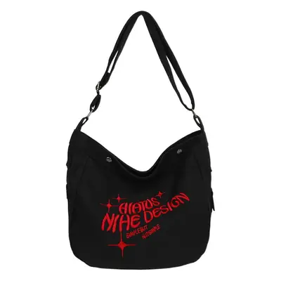 Black Texture Embroidered Crossbody Bag 2022