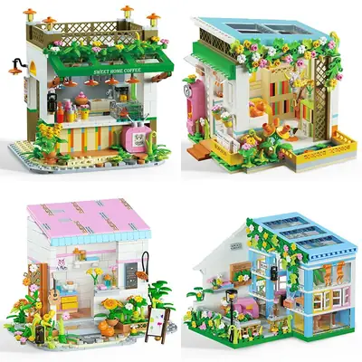 Weile Mini Street View Building Blocks Girl Series City Dessert House Small Gift