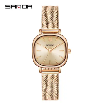 Sanda Women's Quartz Watch with Gold, Black, Green & Rose Gold Bands
