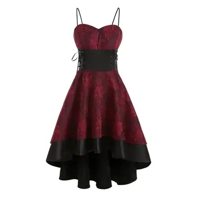 Black Floral Fishtail Lace Dress for Women