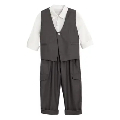 White Gentleman Vest Two-Piece Suit for Boys 2024