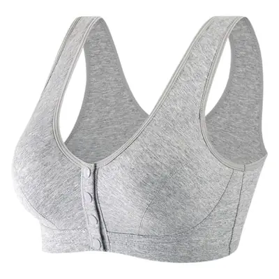 Mom's Underwear Vest Front Opening Buckle Bra Breathable Middle-aged and Elderly Women's Large Size Thin Bra for the Elderly