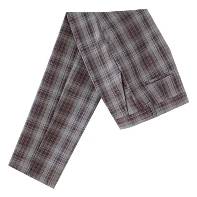 DK Plaid Pants Spring Autumn Loose Straight Pants Korean College Style