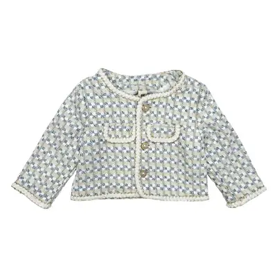 Girls' Blue Patterned Faux Fur Jacket Autumn 2025