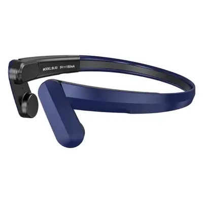 Non-Overhead Wireless Bluetooth Headset Blue Foldable Running