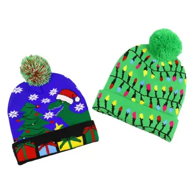 Luminous Knitted Christmas Hat for Men Women