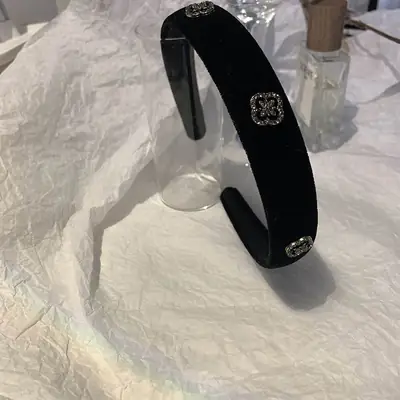 Black Luxury Hair Pressing Headband with Diamond Embellishment