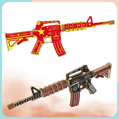 Wooden 3D Puzzle Toy Gun Model Assembly