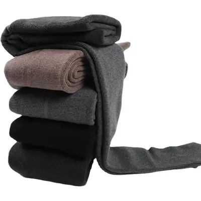 Black Faux Cashmere Leggings Women High Waist Non Slip