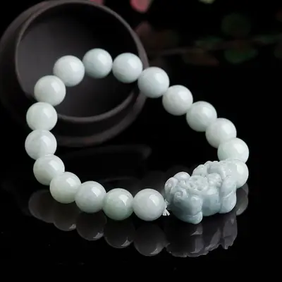 Ice Jade Bracelet with Flower Pendant for Women