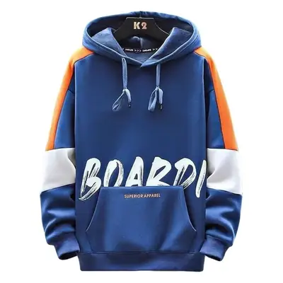 Men's Orange Boarder Hoodie Sweatshirt Thickened Winter