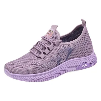 Women's Purple Mesh Slip-On Casual Sneakers