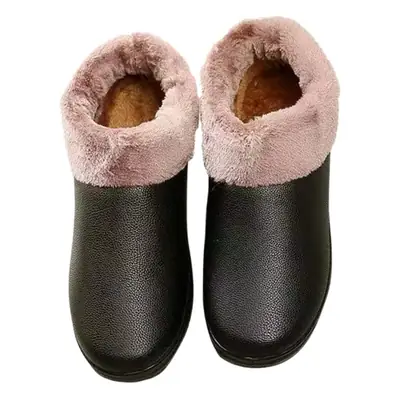 Women's Red Wool Slip-on Winter Slippers
