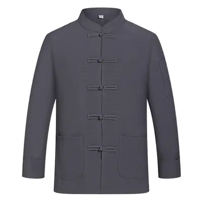 Linen Chinese Long Sleeve Chef Work Clothes for Men Women