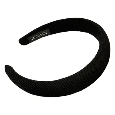 White Twill Knitted Hair Hoop Women's Wide Bristle