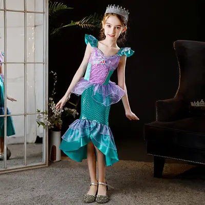 Mermaid Princess Skirt Dress for Girls Summer