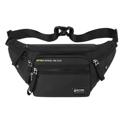 Men's Black Crossbody Messenger Bag Large Capacity