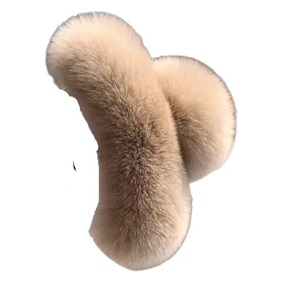 Oversized Plush Grey Hair Clip for Women