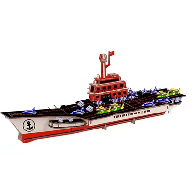 3D Wooden Aircraft Carrier Puzzle for Kids