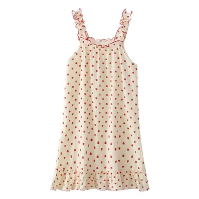 Women's 2022 Nightgown Pajamas Thin Sleeveless Crepe Midi