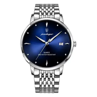 Swiss Men's Waterproof Purple Quartz Watch with Calendar