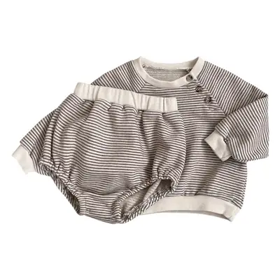 2026 Striped Baby Shorts Set with Open Crotch Design