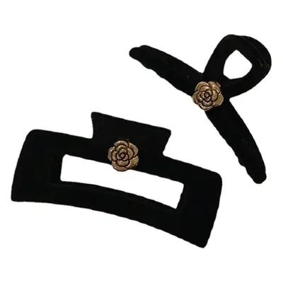 Black Retro French Camellia Hair Clip for Updo