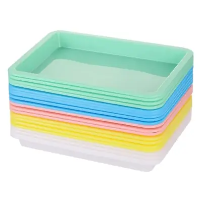 Blue Square Plastic Color Tray for Kids Storage