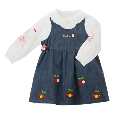 Girls Bow Bunny Long Sleeve Shirt with Doll Collar Bottoming Dropshipping