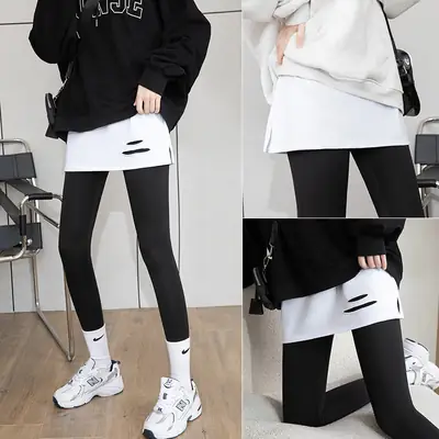 White Two-Piece T-Shirt Sweater Backing Curtain T-Shirt for Girls Summer