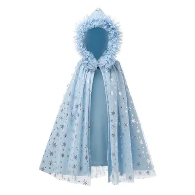 Light Blue Starry Hooded Cloak for Girls