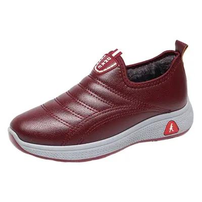 2025 New Fleece Lined Shoes Black Maroon