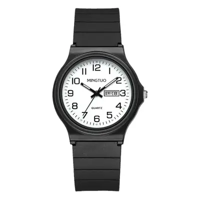 Men Women Casual Watch Black Quartz Waterproof Luminous