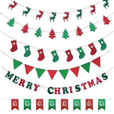 Christmas DIY Letter Flag Non-Woven Triangle Decoration