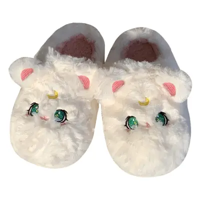 Casual Winter Women's Girl's Heart Home Warm Cotton Slippers Cute Cartoon Soft Bottom Plush Moon Shoes