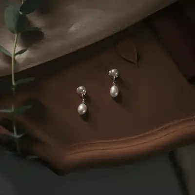 Simple Joker Natural Pearl Earrings S925 Silver Needle