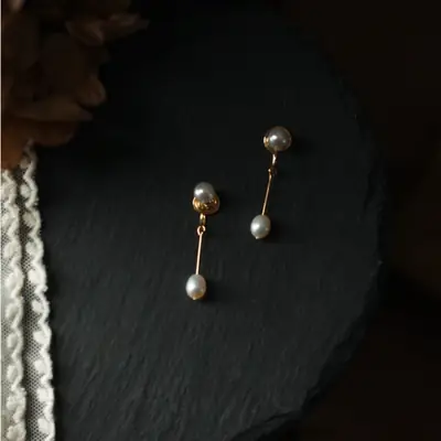 Natural Pearl Earrings for Women 925 Silver