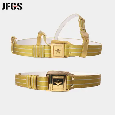 Gold Security Belt with Smooth Buckle & Flag Raising