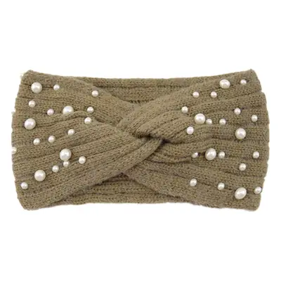 Woven Pearl Wool Headband for Women