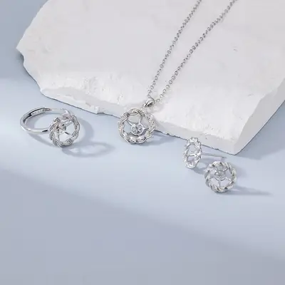 Freshwater Pearl Ring & Pendant Set for Women