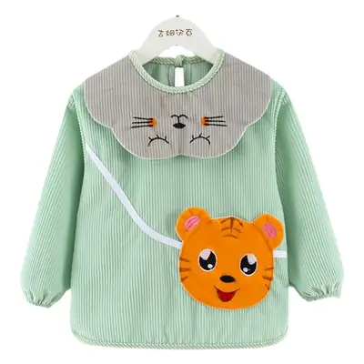 Baby Waterproof Smocks Yellow Green Cat Design
