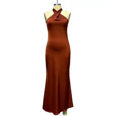 Green Slim Fit Backless Fishtail Evening Gown