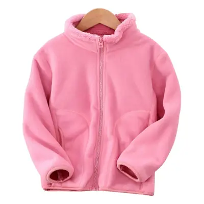 Blue Fleece Zipper Jacket for Kids School Uniform