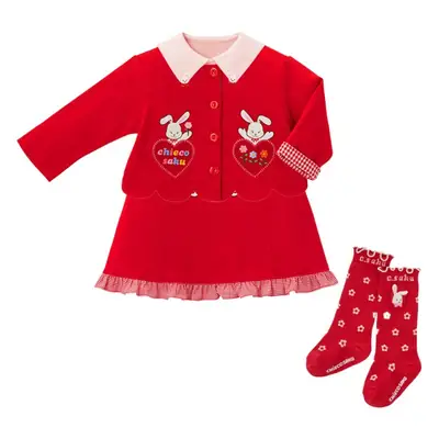 Girls Cartoon Bunny Flower Stockies Red White Dropshipping