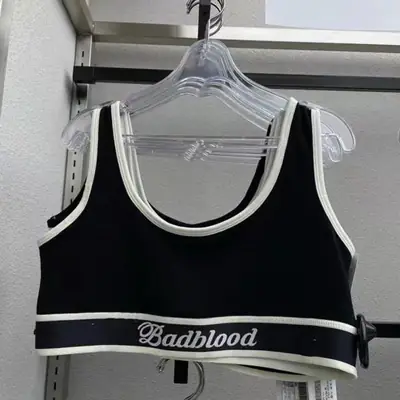 Korean Badblood Black Short Sleeve Vest for Women