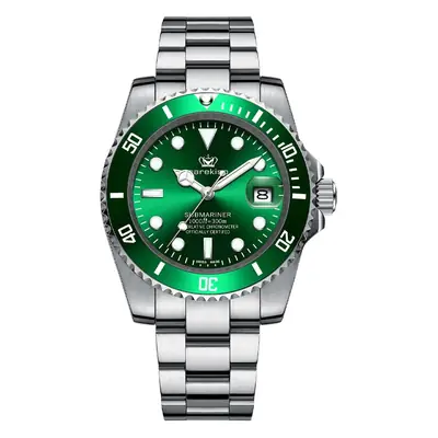 Super Luminous Men's Watch with Green Dial & Water Resistant