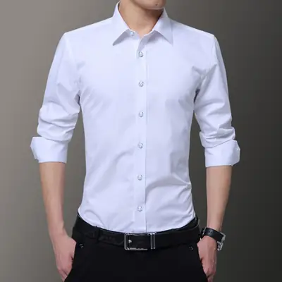 Men's Maroon Formal Shirt with Button Front and Long Sleeves