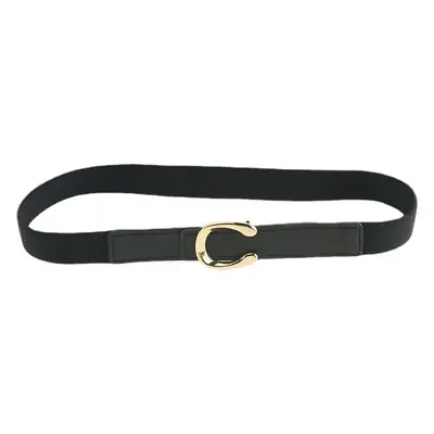 Black Stretch Elastic Coat Belt with Gold Clasp