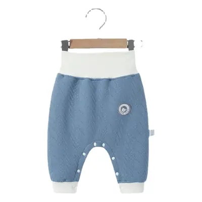 Baby Cotton High Waist Pants Beige Winter Warm